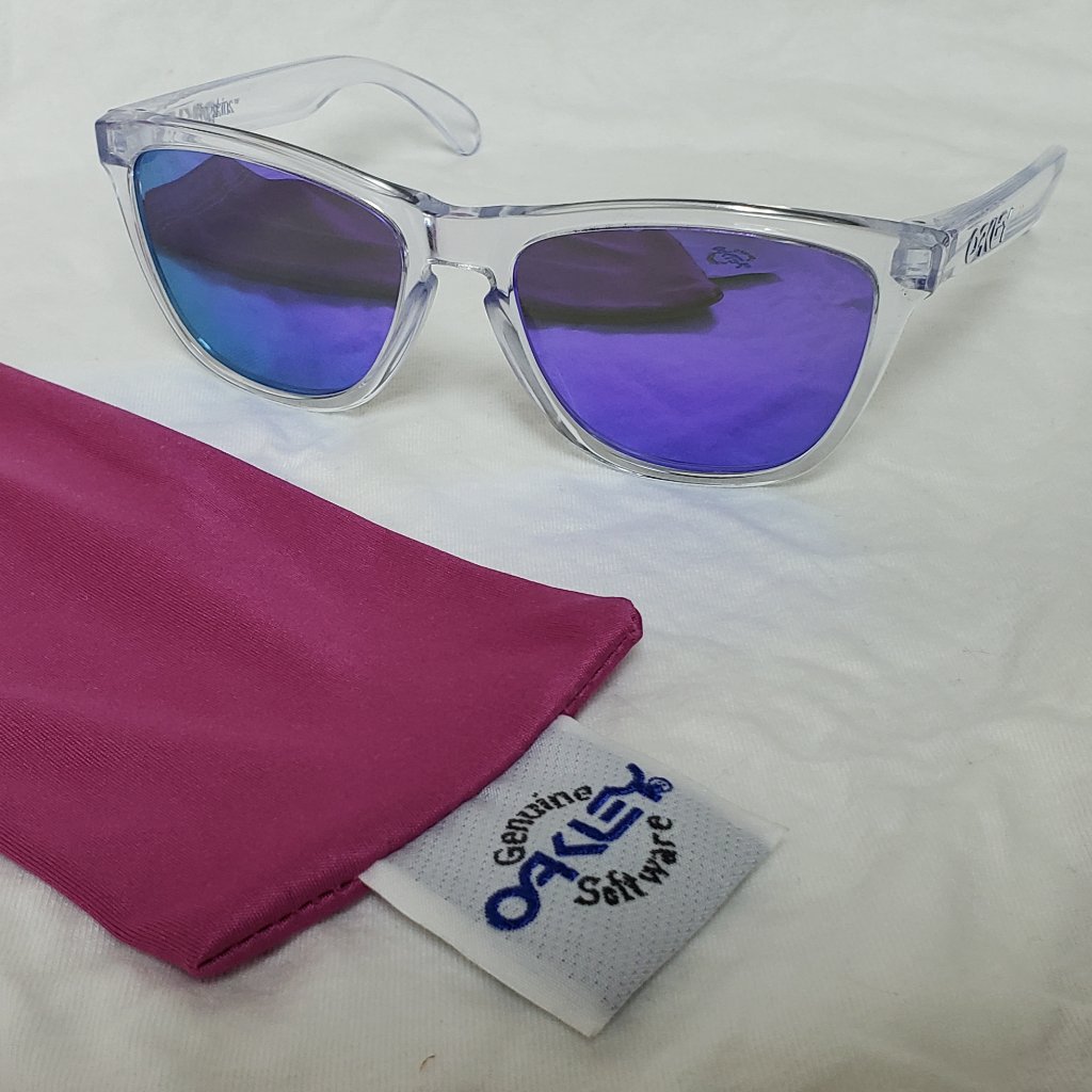 Authenic Rare Oakley Frogskins 24-305 Violet Iridium 55/17/139
